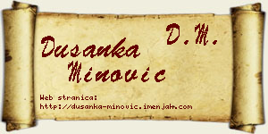 Dušanka Minović vizit kartica